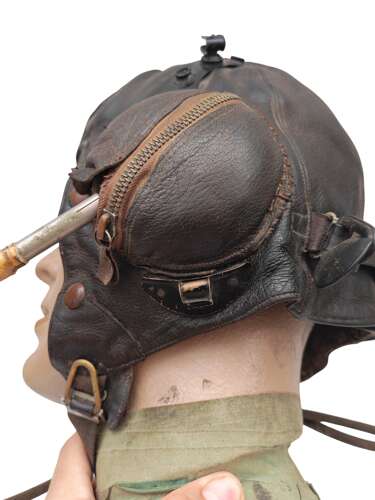 WW2 RAF B-type flying helmet Sz3 & MKIV goggles guide plates