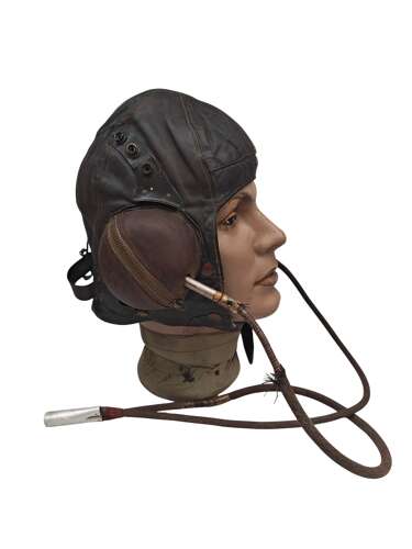 WW2 RAF B-type flying helmet Sz3 & MKIV goggles guide plates