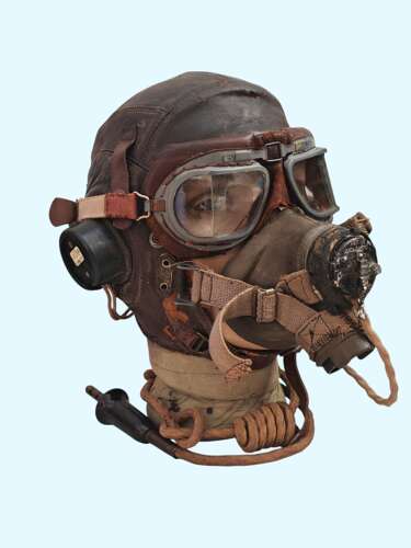 WW2 RAF 1st pattern C-type flying helmet set - NAMED - F/O LOVE EA