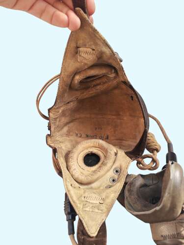 WW2 RAF 1st pattern C-type flying helmet set - NAMED - F/O LOVE EA