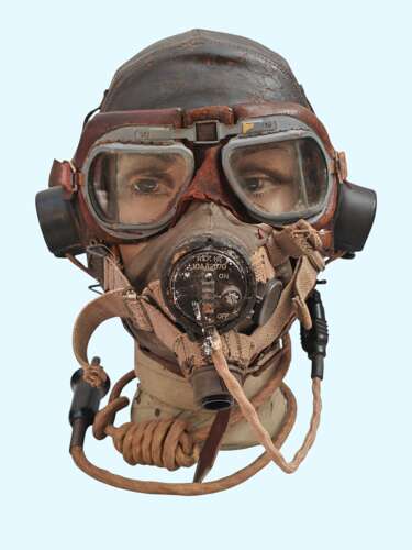 WW2 RAF 1st pattern C-type flying helmet set - NAMED - F/O LOVE EA