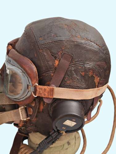 WW2 RAF 1st pattern C-type flying helmet set - NAMED - F/O LOVE EA
