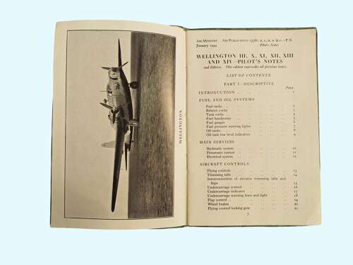 WW2 RAF WELLINGTON III - XVIII PILOT'S NOTES - /44 dated