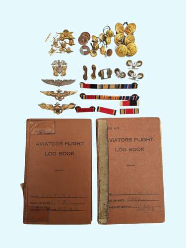 WW2 USN Logbook grouping - LT. R.C. BUNTEN - CARRIER PILOT