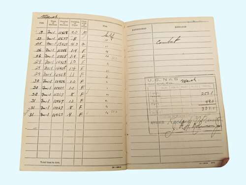 WW2 USN Logbook grouping - LT. R.C. BUNTEN - CARRIER PILOT