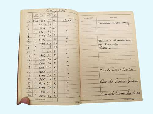 WW2 USN Logbook grouping - LT. R.C. BUNTEN - CARRIER PILOT