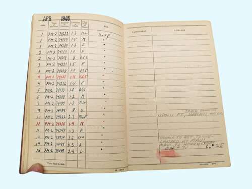 WW2 USN Logbook grouping - LT. R.C. BUNTEN - CARRIER PILOT