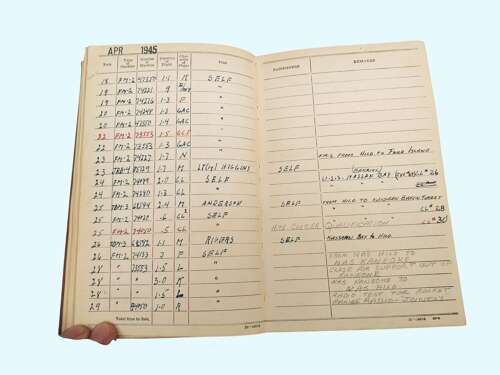 WW2 USN Logbook grouping - LT. R.C. BUNTEN - CARRIER PILOT