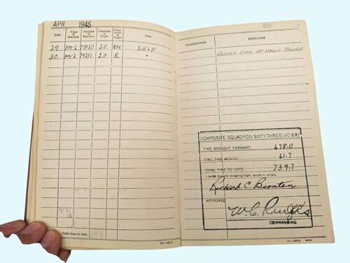WW2 USN Logbook grouping - LT. R.C. BUNTEN - CARRIER PILOT