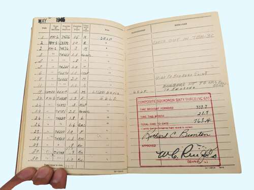 WW2 USN Logbook grouping - LT. R.C. BUNTEN - CARRIER PILOT