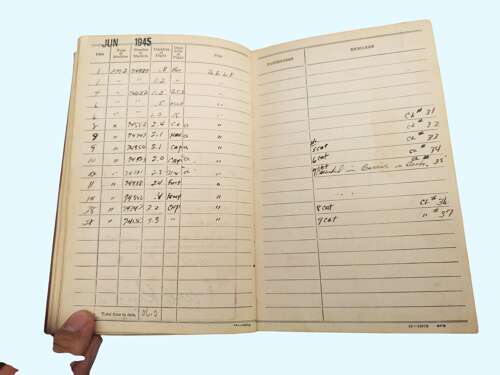 WW2 USN Logbook grouping - LT. R.C. BUNTEN - CARRIER PILOT