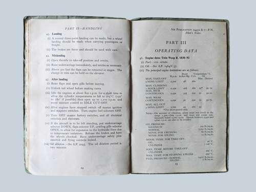 WW2 RAF Dakota I & III Pilots notes - dated /44