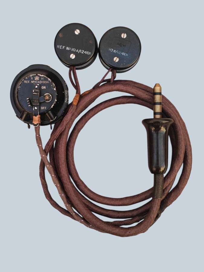 WW2 RAF external flying helmet wiring loom - complete
