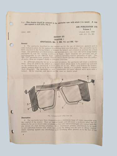 WW2 RAF MKVA Flying Spectacles