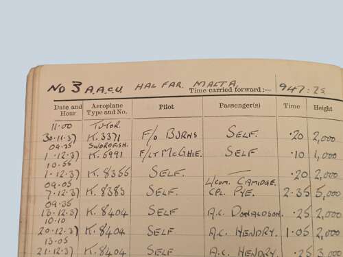 1930s/WW2 RAF Pilot's Flying Log book - Squadron Leader A.W. Vincent - 83 squadron
