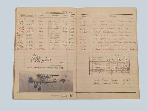 1930s/WW2 RAF Pilot's Flying Log book - Squadron Leader A.W. Vincent - 83 squadron