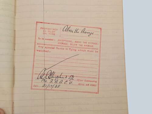 1930s/WW2 RAF Pilot's Flying Log book - Squadron Leader A.W. Vincent - 83 squadron