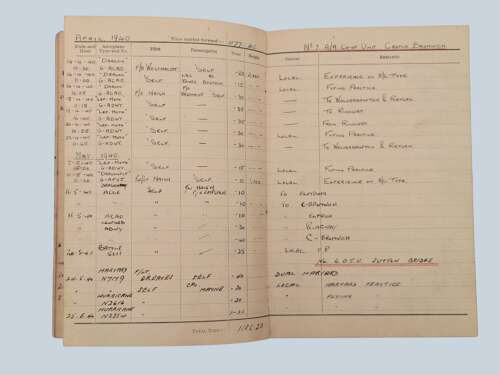 1930s/WW2 RAF Pilot's Flying Log book - Squadron Leader A.W. Vincent - 83 squadron