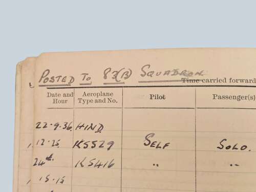 1930s/WW2 RAF Pilot's Flying Log book - Squadron Leader A.W. Vincent - 83 squadron
