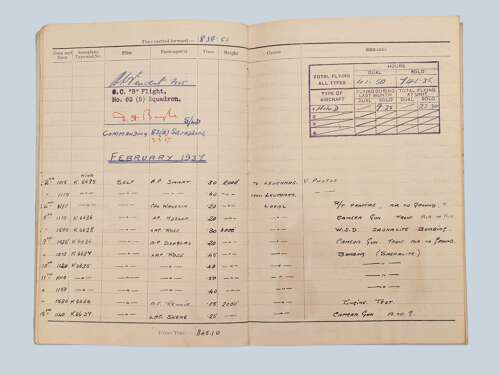 1930s/WW2 RAF Pilot's Flying Log book - Squadron Leader A.W. Vincent - 83 squadron