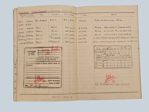1930s/WW2 RAF Pilot's Flying Log book - Squadron Leader A.W. Vincent - 83 squadron