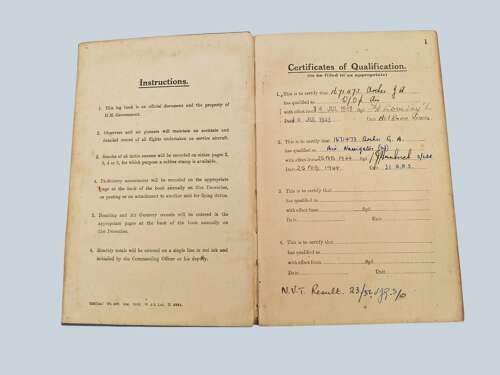 WW2 RAF - Tunic & Log book grouping - Flt/Lt G.A. Archer - Navigator