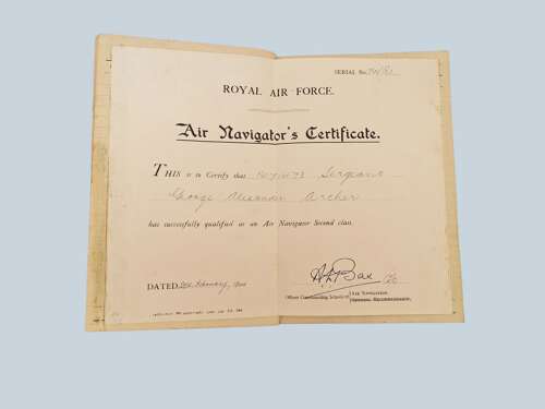 WW2 RAF - Tunic & Log book grouping - Flt/Lt G.A. Archer - Navigator