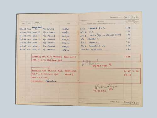 WW2 RAF - Tunic & Log book grouping - Flt/Lt G.A. Archer - Navigator