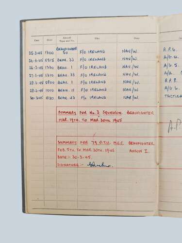 WW2 RAF - Tunic & Log book grouping - Flt/Lt G.A. Archer - Navigator