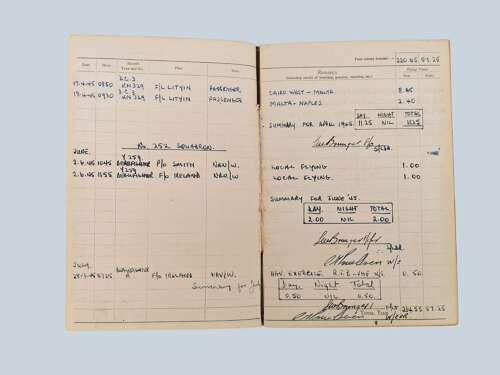 WW2 RAF - Tunic & Log book grouping - Flt/Lt G.A. Archer - Navigator
