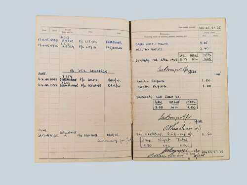 WW2 RAF - Tunic & Log book grouping - Flt/Lt G.A. Archer - Navigator