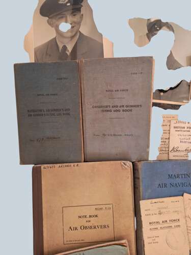 WW2 RAF - Tunic & Log book grouping - Flt/Lt G.A. Archer - Navigator